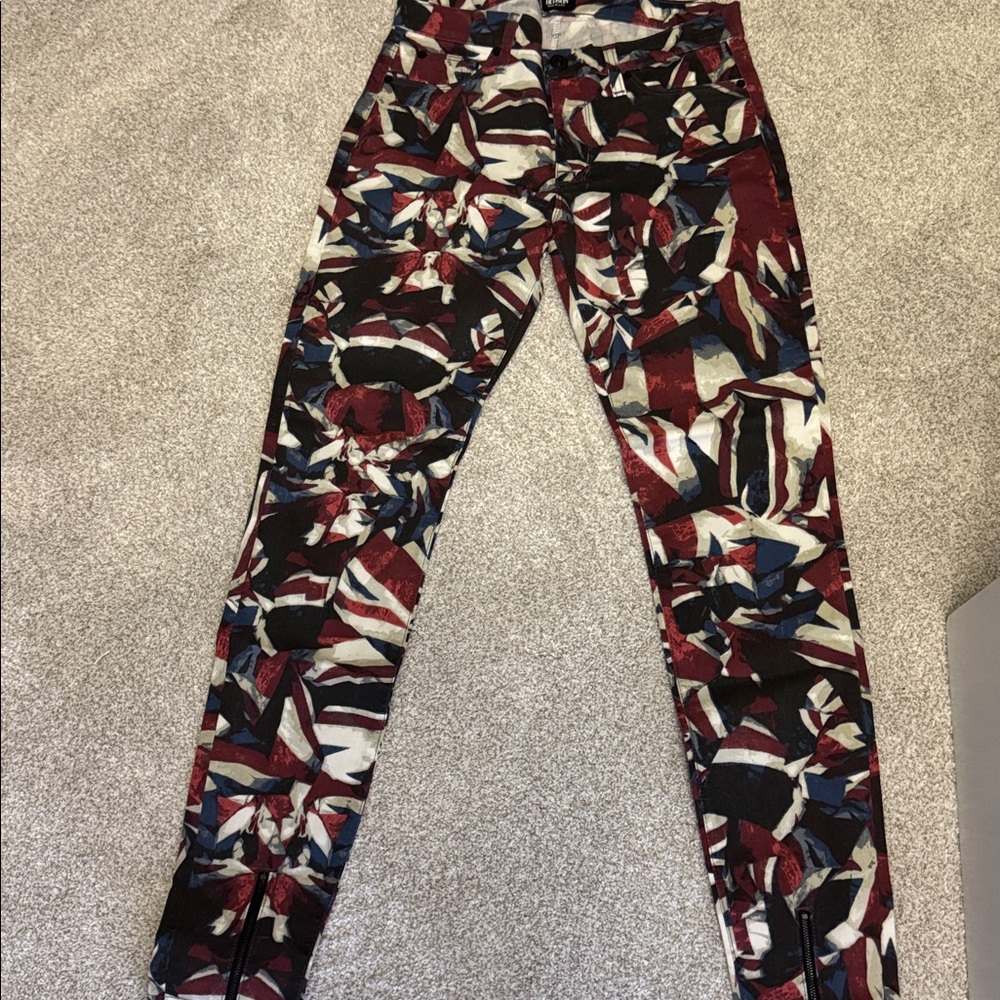 Hudson Jeans Red, Blue, and White Patterned Jeans. Brand new!